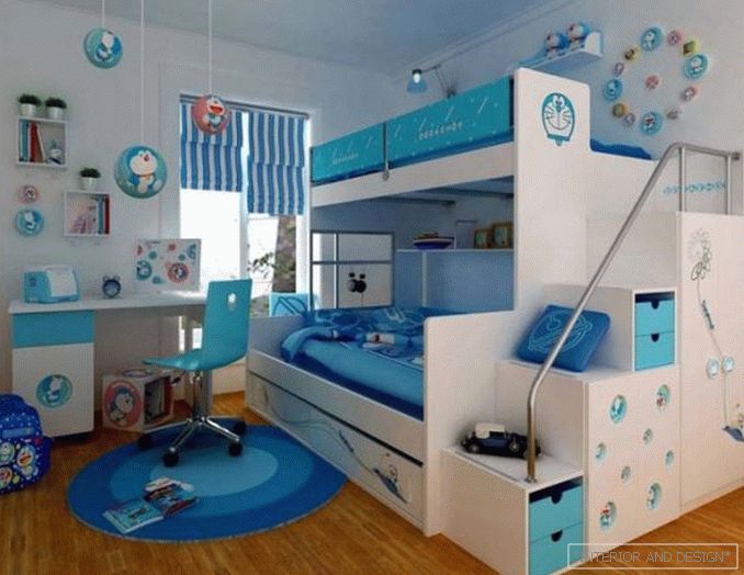 Dizajnová miestnosť pre dvoch chlapcov