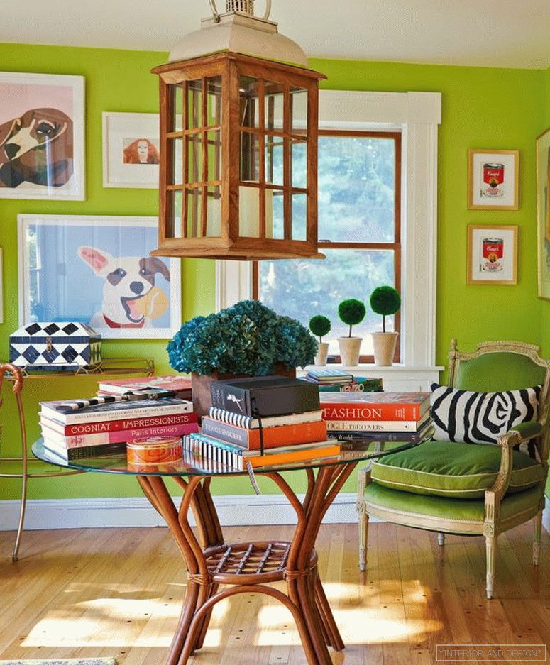 Zelený odtieň v dizajne obývacej izby - foto 1