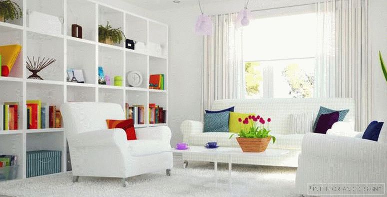 Biela farba v obývacej izbe - foto 3