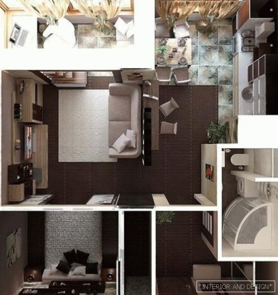 dizajnový projekt jednopokojového bytu 4