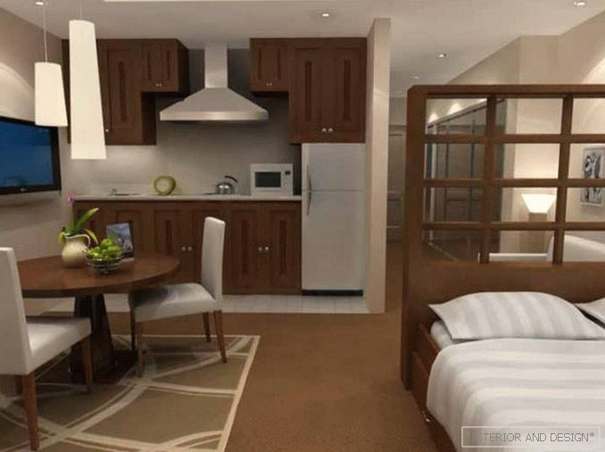 Spálňa-obývacia izba s izolovanou kuchyňou 1