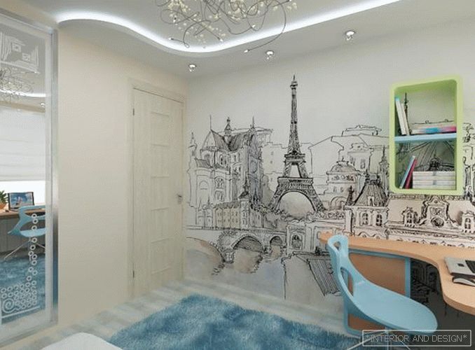 Foto miestnosti pre dospievajúcu dievčinu v štýle Paríža