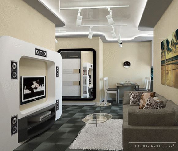 Obývacia izba v modernom štýle (high-tech nábytok) - 1