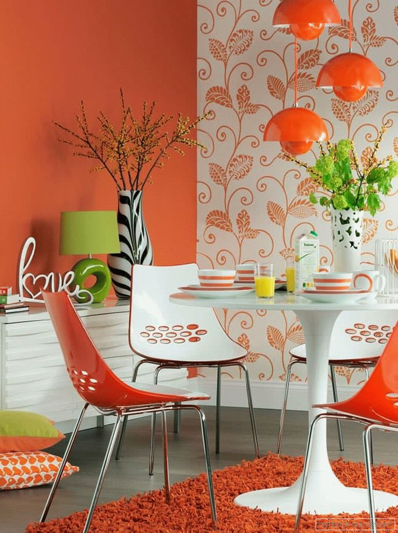 Oranžová farba v interiéri 5