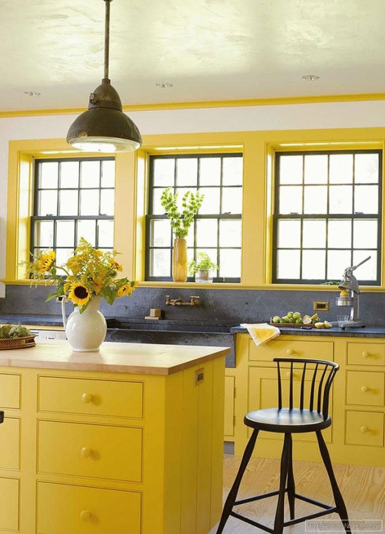 Žltá farba v interiéri 4
