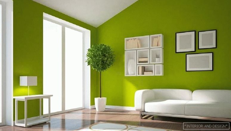 Zelená farba v interiéri 1