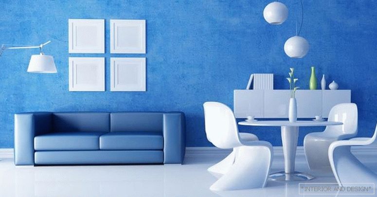 Modrá farba v interiéri 1